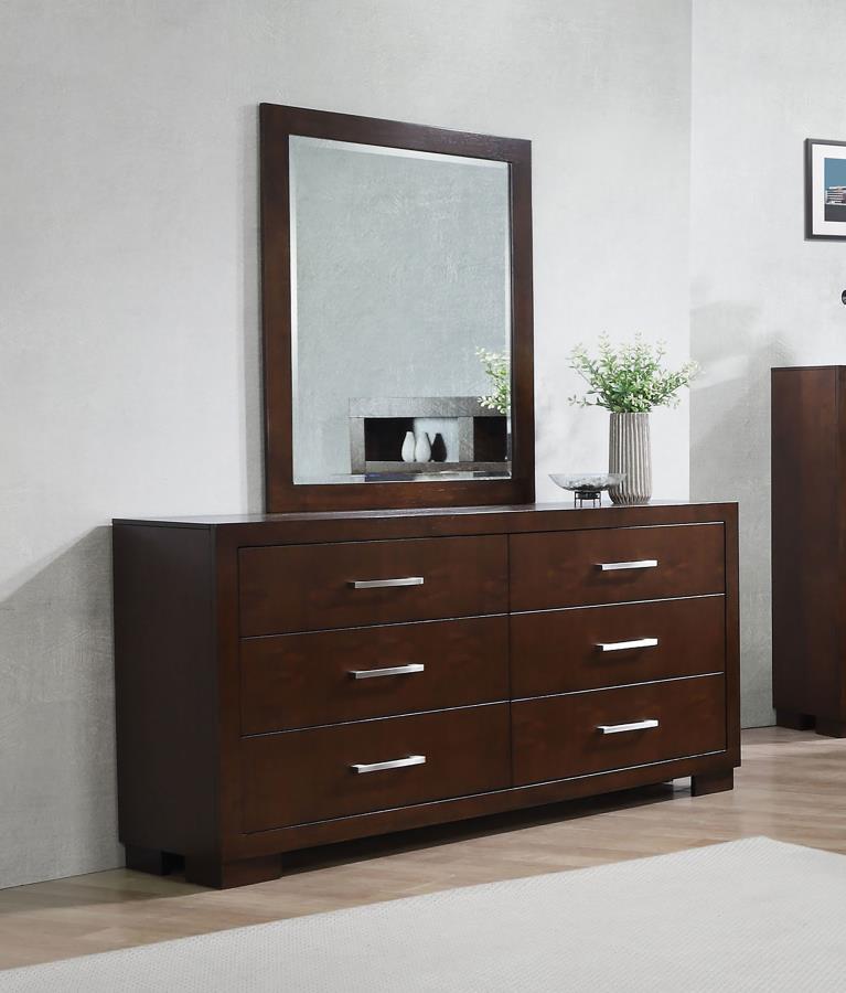 Jessica - 6-Drawer Dresser With Mirror by CoasterEssence | Bel Furniture