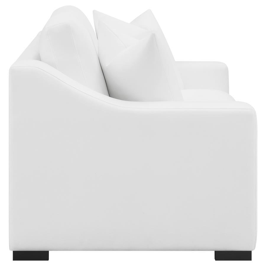 Ashlyn - Upholstered Sloped Arm Loveseat - White by CoasterElevations | Bel Furniture