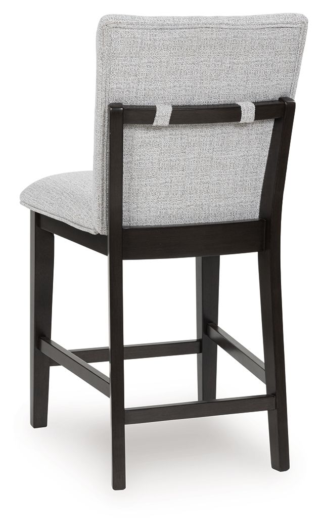 Neymorton - Dark Grayish Brown - Upholstered Barstool (Set of 2) by Signature Design by Ashley® | Bel Furniture