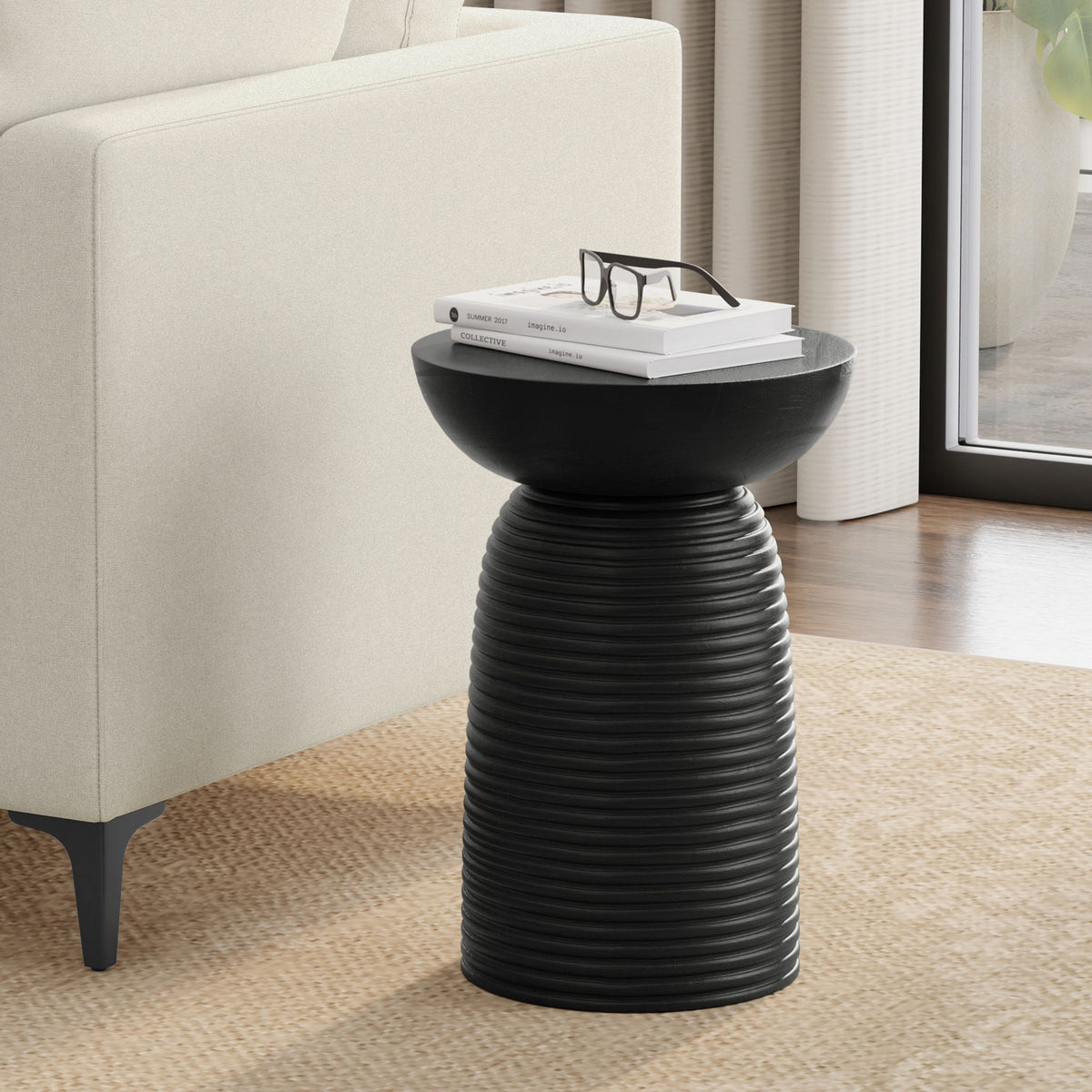 Boyd - Ribbed Accent Table - Black