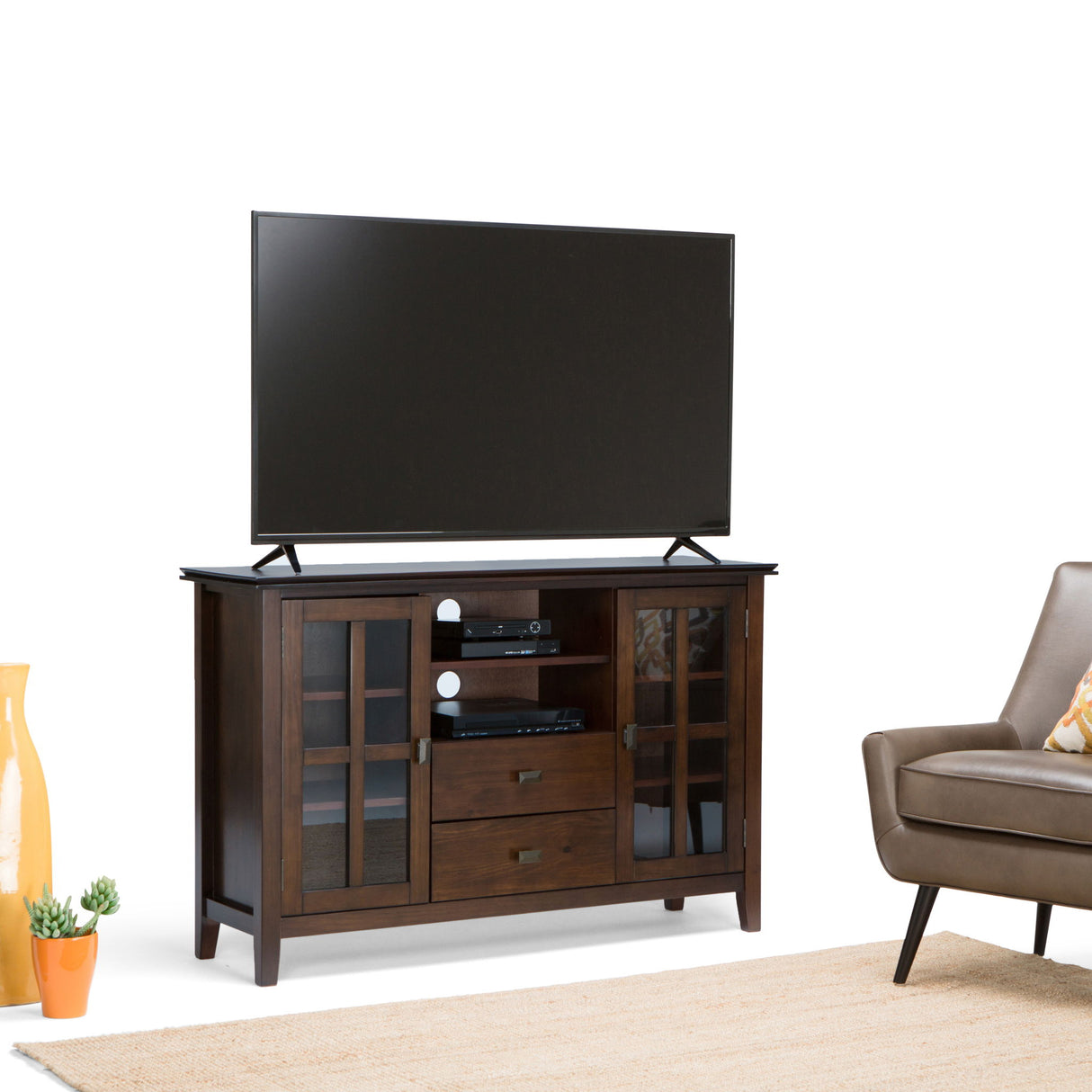 Artisan - Handcrafted, Tall TV Media Stand by Simpli-Home | Bel Furniture