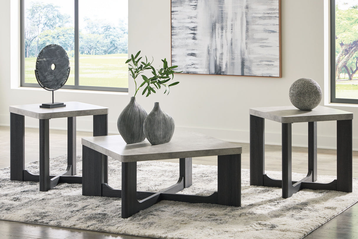 Sharstorm - Two-tone Gray - Occasional Table Set (Set of 3) by Signature Design by Ashley® | Bel Furniture