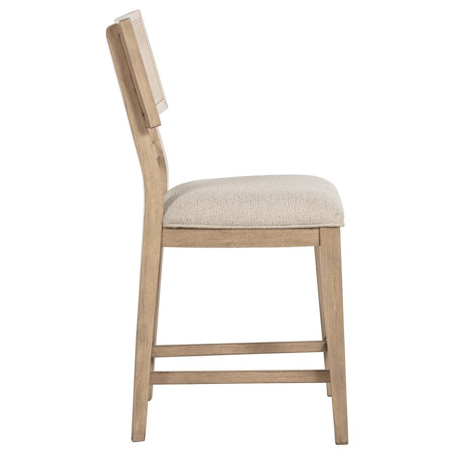Kailani - Radio Weave Cane Counter Dining Side Chair (Set of 2) - Beige Oak by Coaster Fine Furniture | Bel Furniture