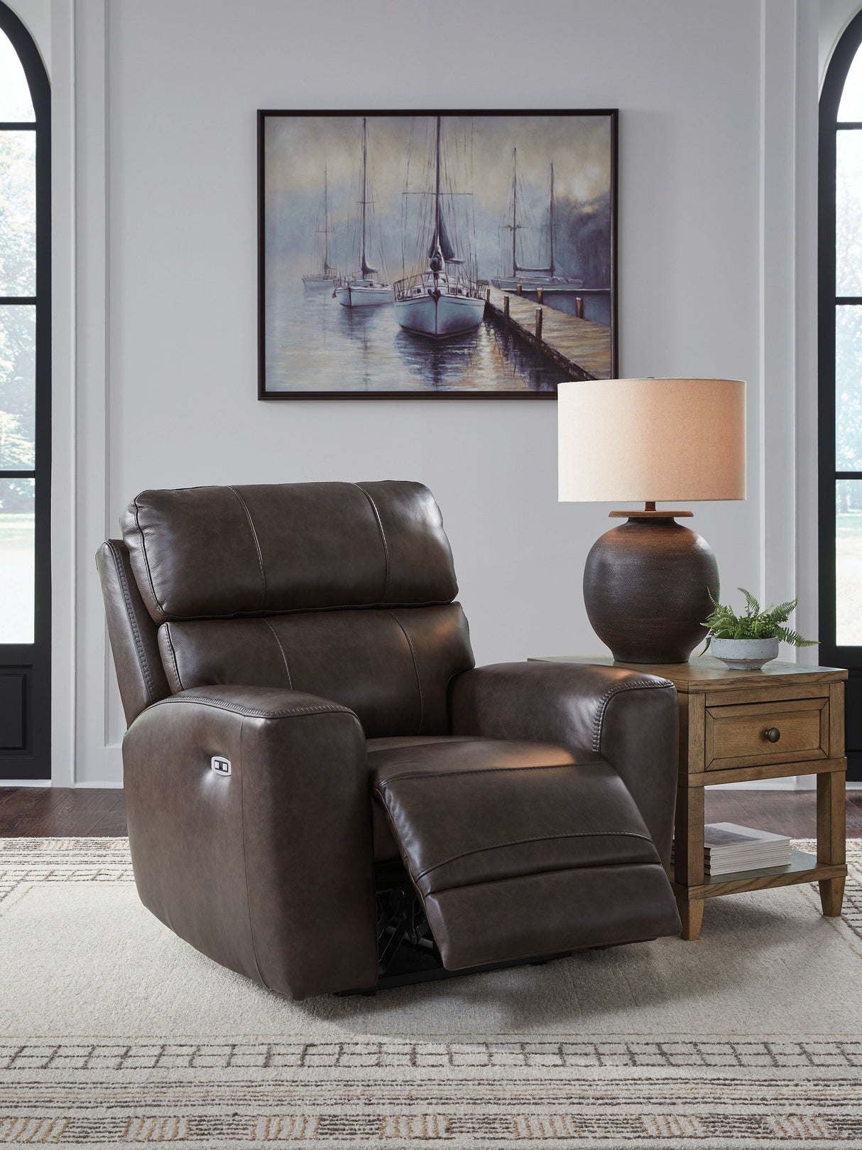 Crossplex - Smoke - Power Recliner / Adjustable Headrest by Signature Design by Ashley® | Bel Furniture