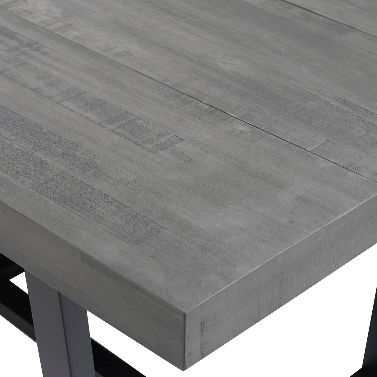 Rustic Metal And Solid Distressed Dining Table by Walker Edison | Bel Furniture