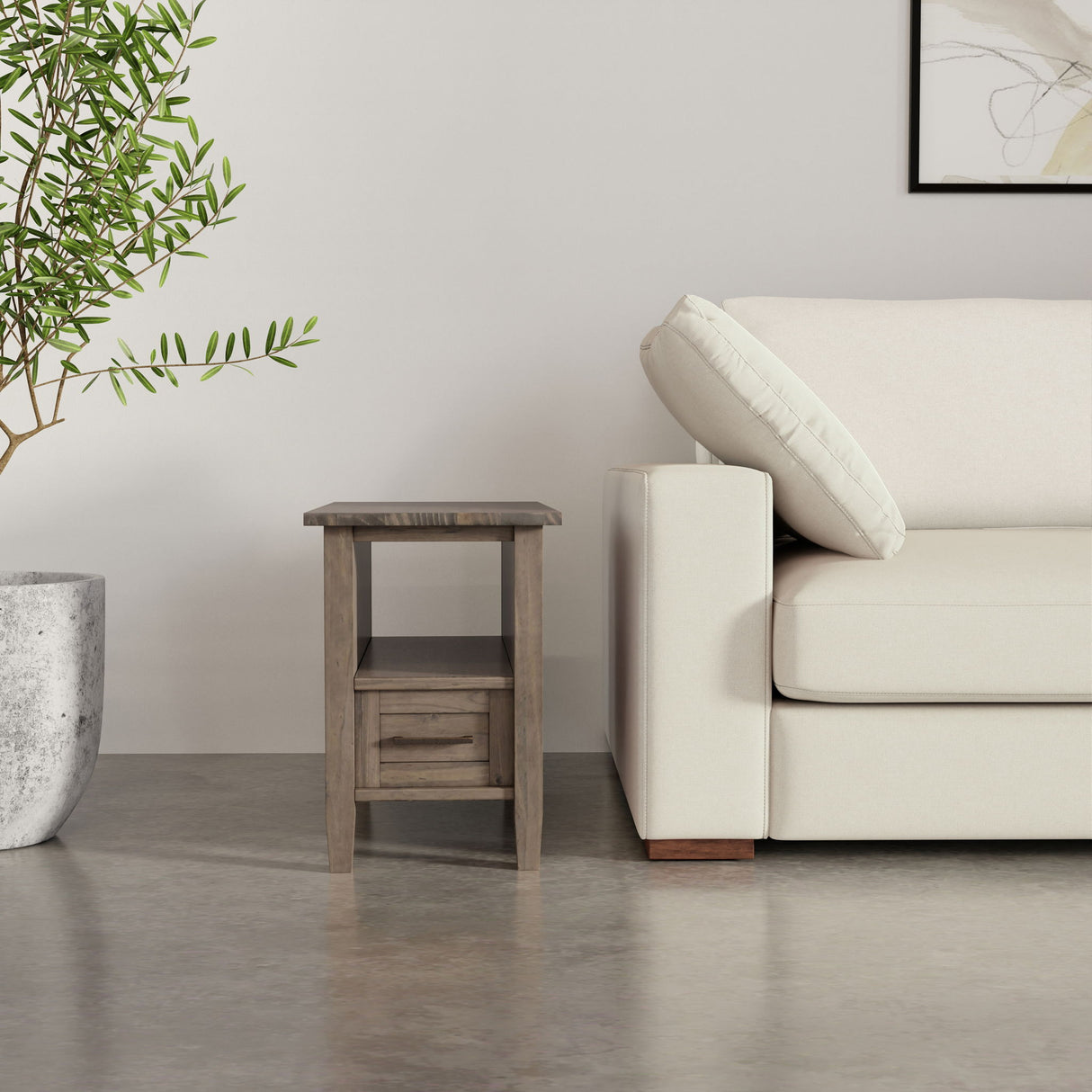 Ela - Narrow End Table - Brown