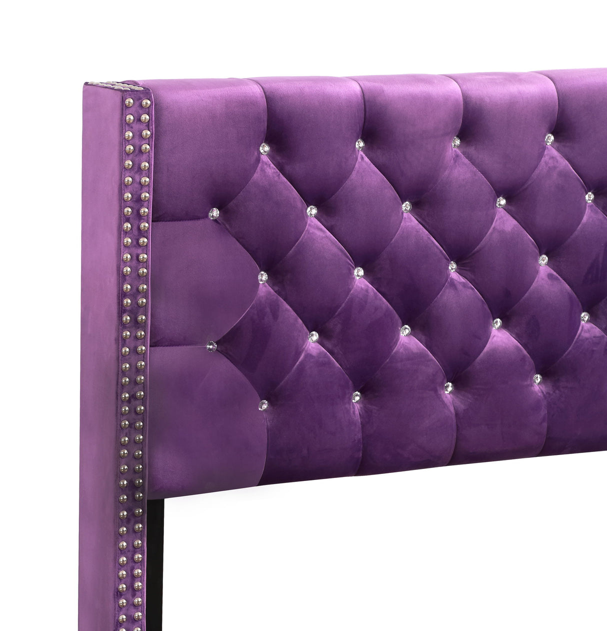 Upholstered Nailhead Trim Chic Bed - view 40