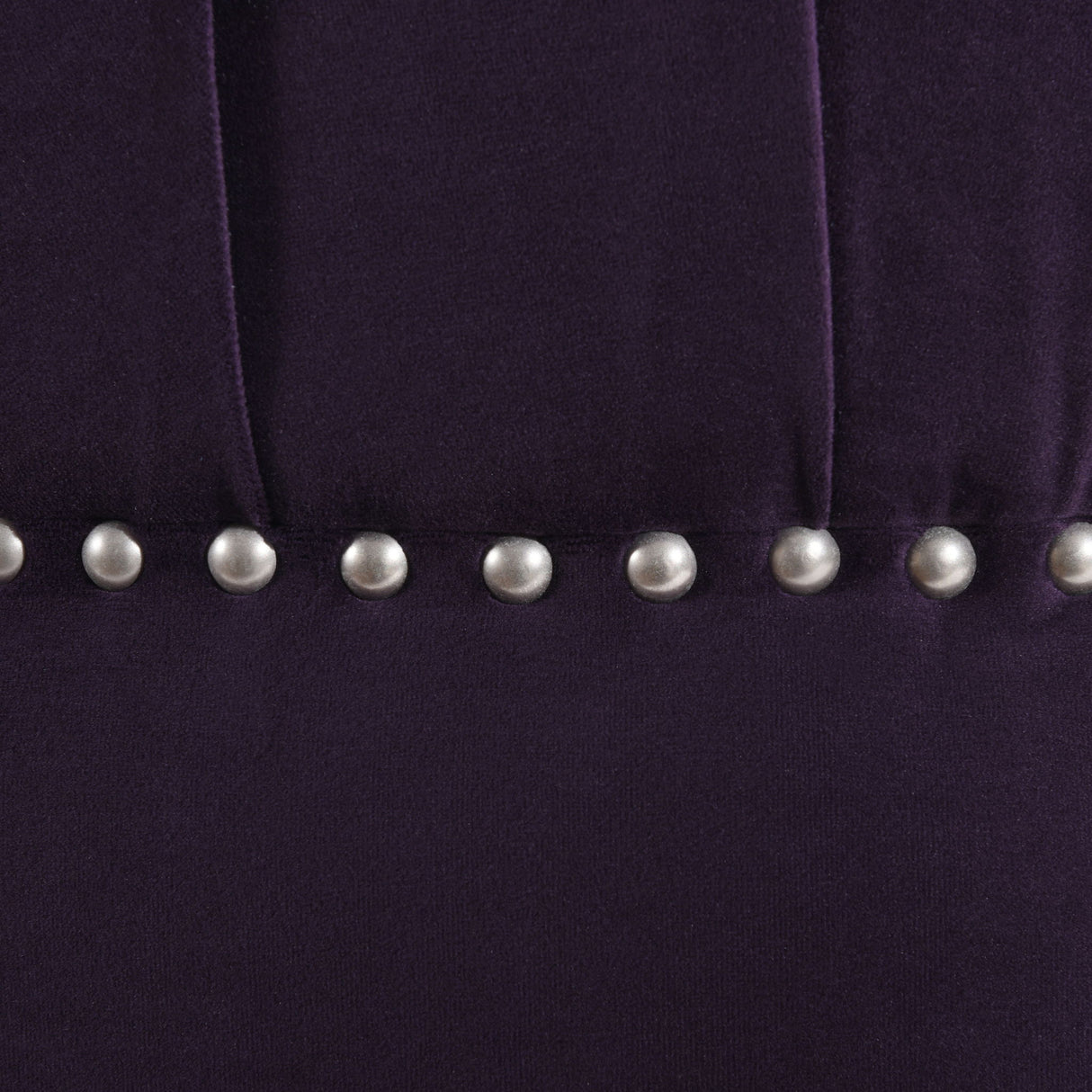 Dawn - Tufted Round Ottoman Nailhead Accents - Purple by Jennifer Taylor Home | Bel Furniture