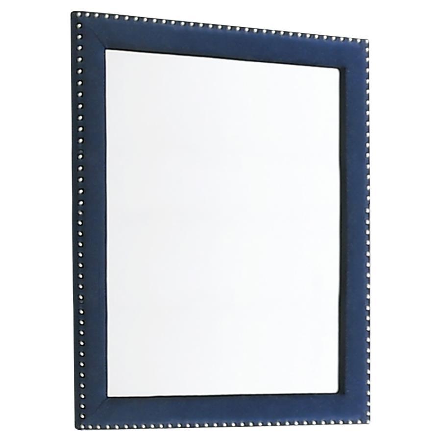 Melody - Upholstered Dresser Mirror Blue by CoasterEveryday | Bel Furniture