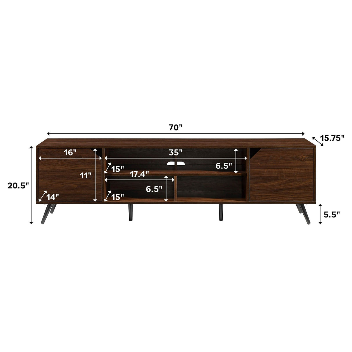 Contemporary 2 Door Minimalist TV Stand by Walker Edison | Bel Furniture