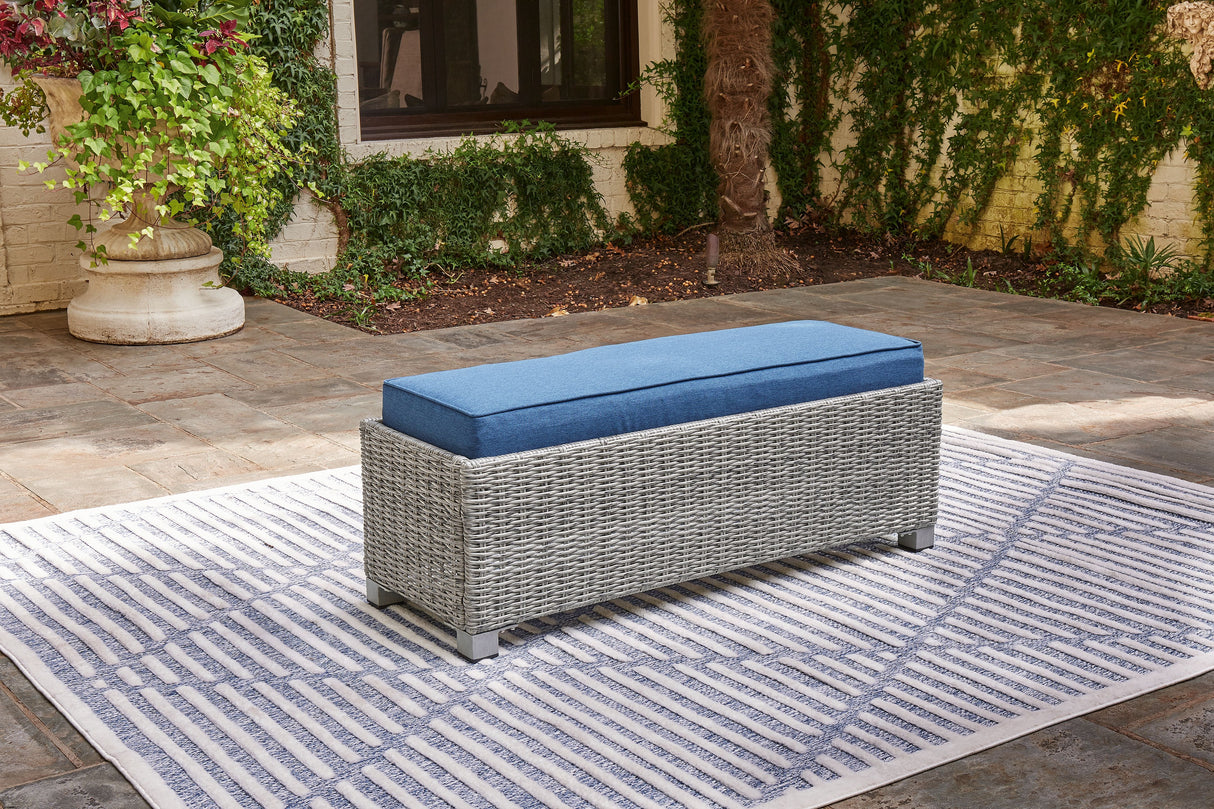 Naples Beach - Light Gray - Bench with Cushion by Signature Design by Ashley® | Bel Furniture