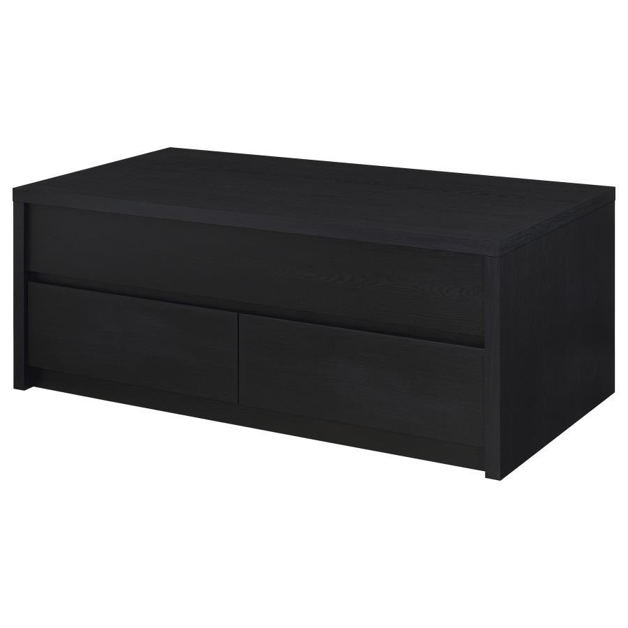 Knapp - Lift Top Cocktail Coffee Table With Dual Drawers - Black by Coaster Fine Furniture | Bel Furniture