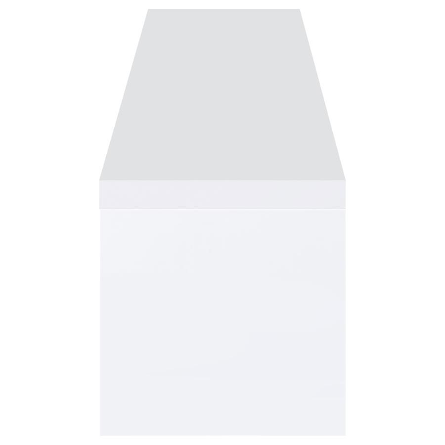 Jude - 2 Door Engineered Wood TV Stand - High Gloss White by Coaster Fine Furniture | Bel Furniture