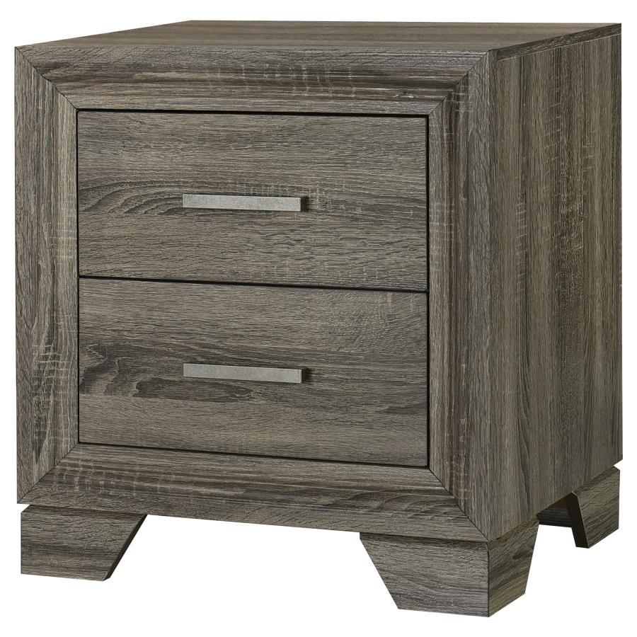 Wright - 2-Drawer Nightstand Bedside Table - Brown Oak by Coaster Fine Furniture | Bel Furniture