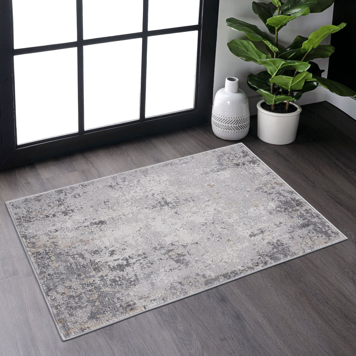 Marfi - 2' X 3' Abstract Area Rug - Ivory / Taupe