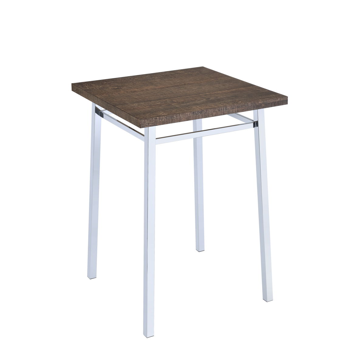 Nadia - Chrome Bar Table - Oak / White by Urban Nest | Bel Furniture