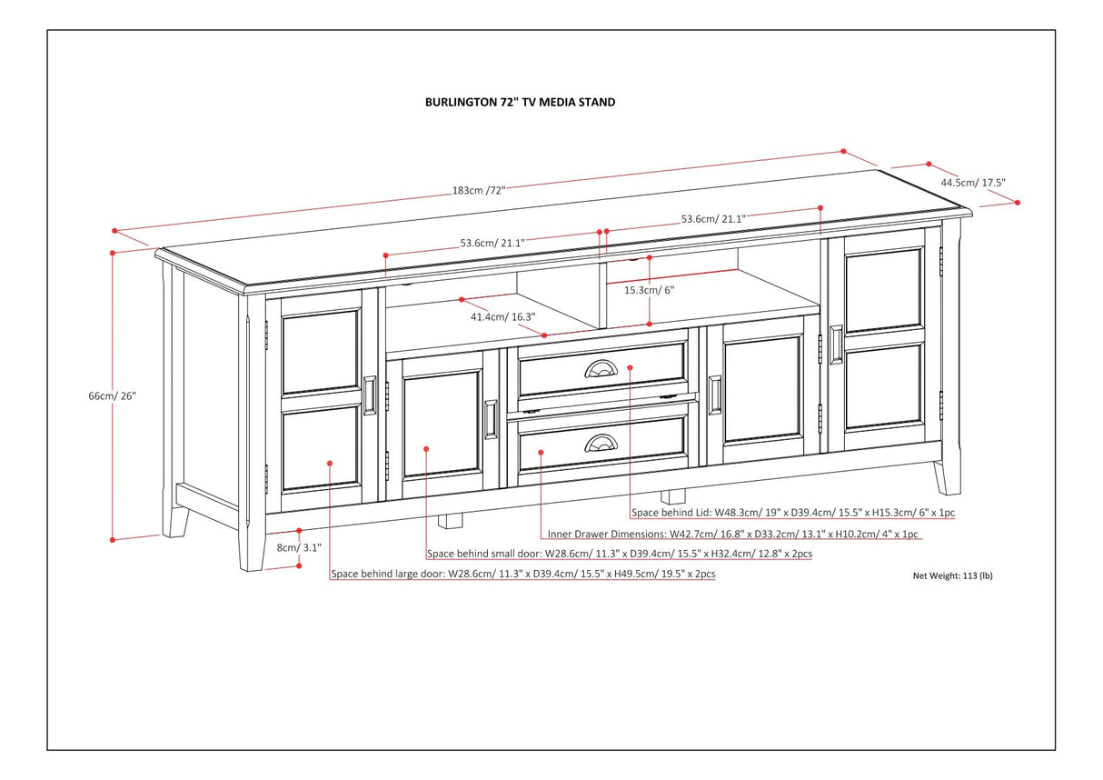 Burlington - TV Media Stand by Simpli-Home | Bel Furniture