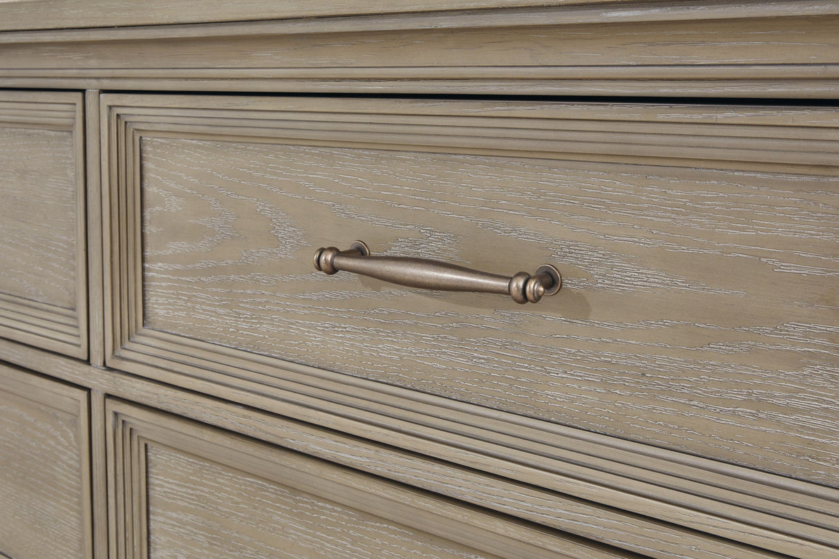 Vallardia - Dresser And Mirror - Light Grayish Brown