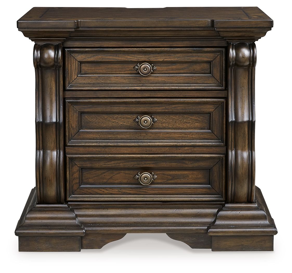 Maylee - Dark Brown - Three Drawer Night Stand by Signature Design by Ashley® | Bel Furniture