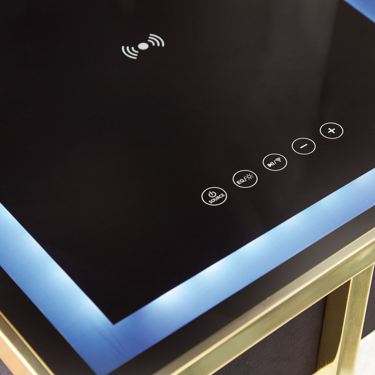 Rexwell - Black / Gold Finish - Accent Table With Speaker by Signature Design by Ashley® | Bel Furniture