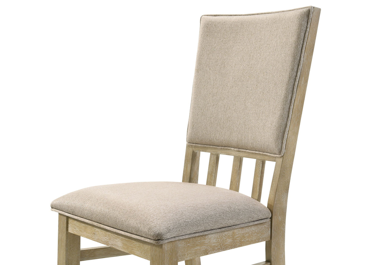 Brutus - Wide Contemporary Fabric Dining Chair (Set of 2) - Reclaimed Wheat by Lilola Home | Bel Furniture