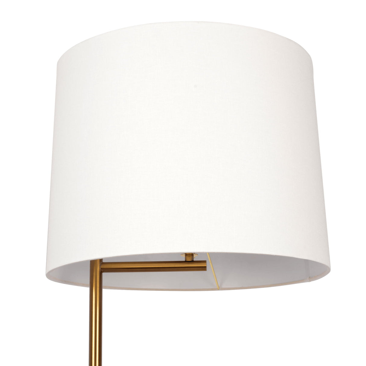 Zenith - Offset Base Floor Lamp With Drumshaped Linen Shade - Gold / White by Ashcroft Furniture | Bel Furniture