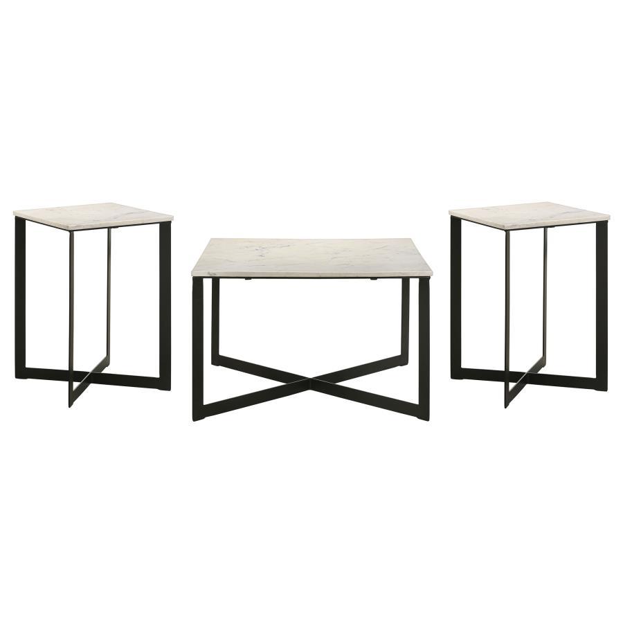 Tobin - Marble Top Coffee And End Table Set by Coaster Fine Furniture | Bel Furniture