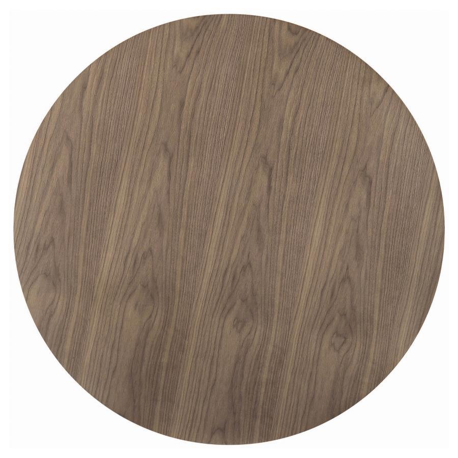 Cora - Round Wood Top Dining Table - Brown Walnut by CoasterEssence | Bel Furniture