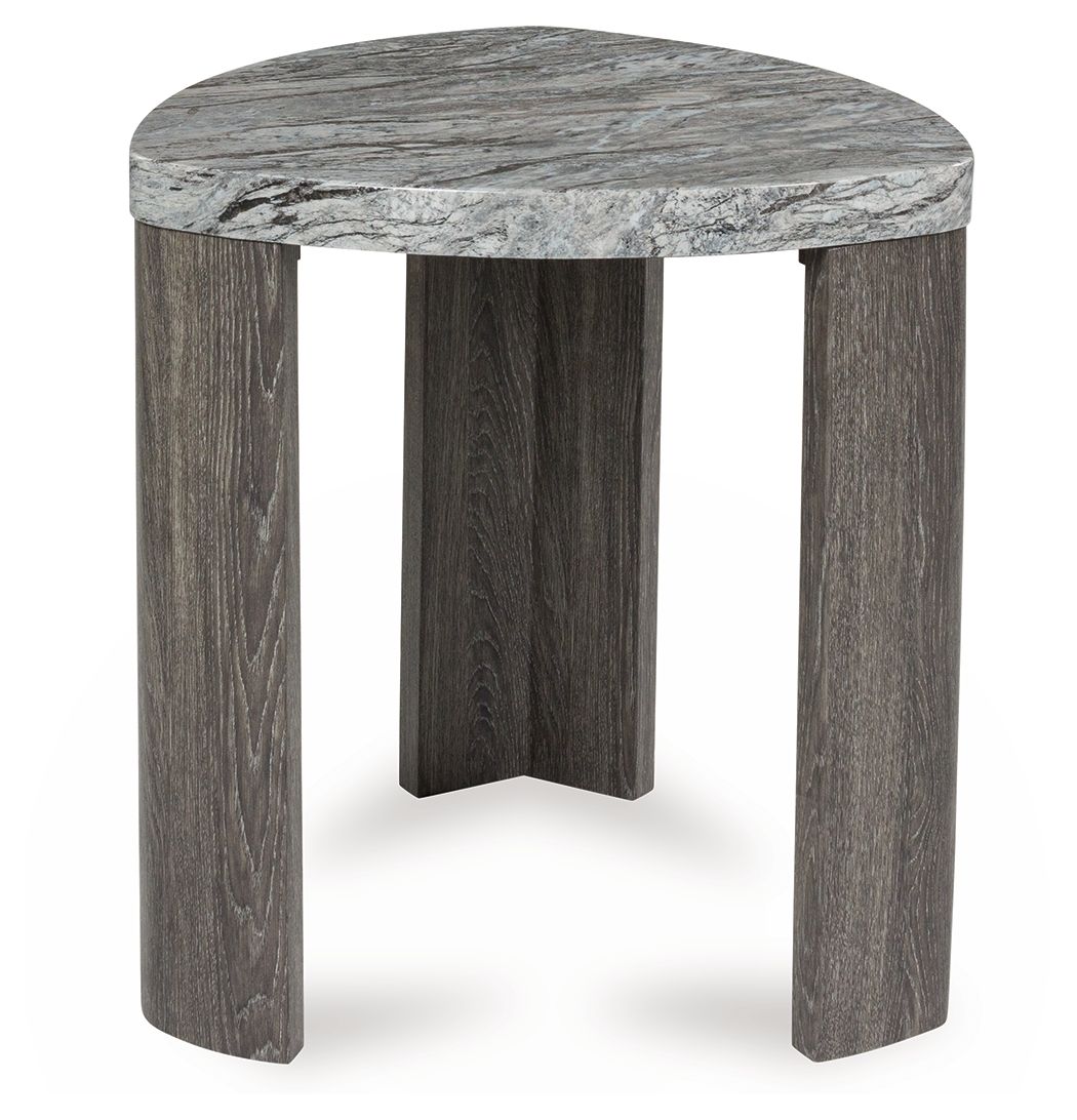 Surmour - Gray / Brown - Triangle End Table by Signature Design by Ashley® | Bel Furniture