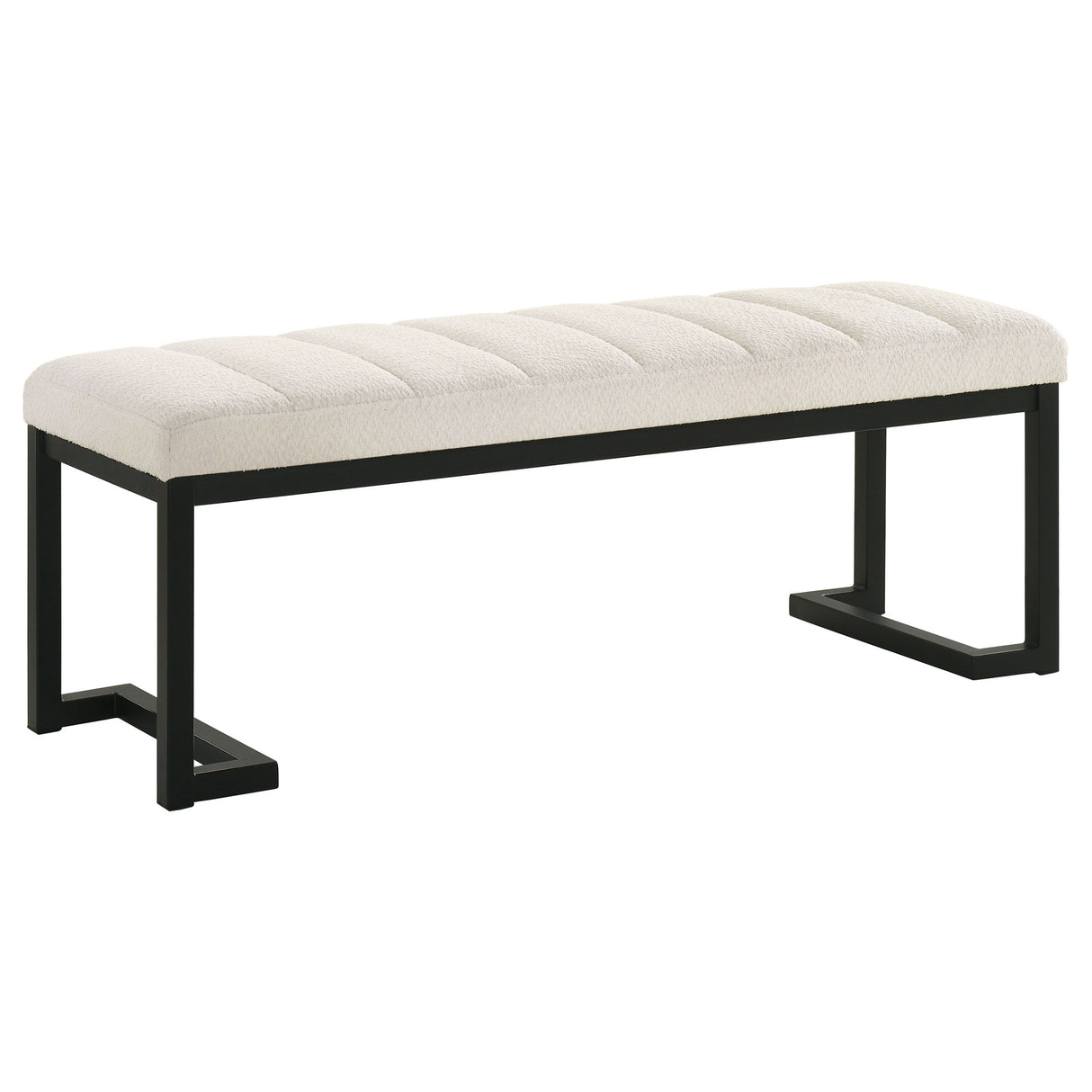 Mesa - Boucle Upholstered Tufted Accent Bench White by Coaster Fine Furniture | Bel Furniture