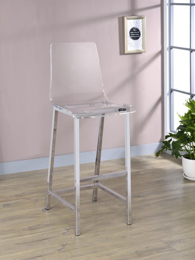 Juelia - Chrome Stools (Set of 2) by CoasterEssence | Bel Furniture