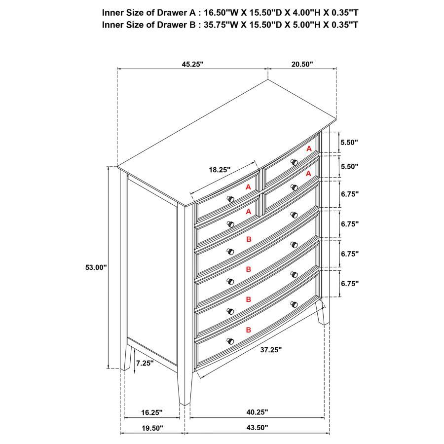 Bexhill - 8-Drawer Chest Of Drawers - White by Coaster Fine Furniture | Bel Furniture