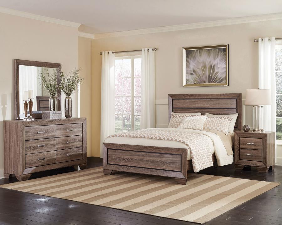 Kauffman - Transitional High Headboard Panel Bed Bedroom Set by CoasterEveryday | Bel Furniture