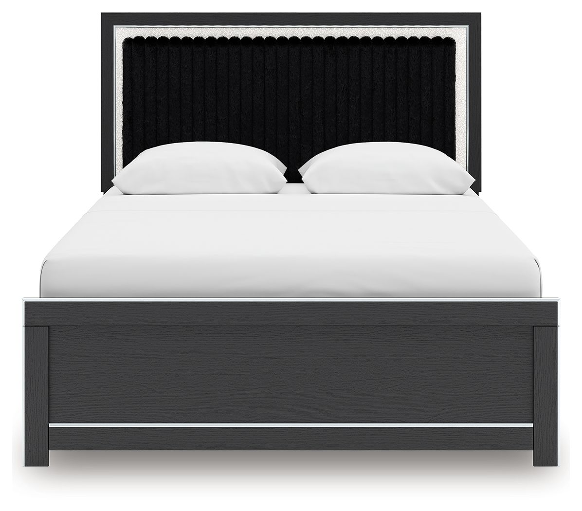 Zuraleus - Upholstered Panel Platform Bed With Roll Slats