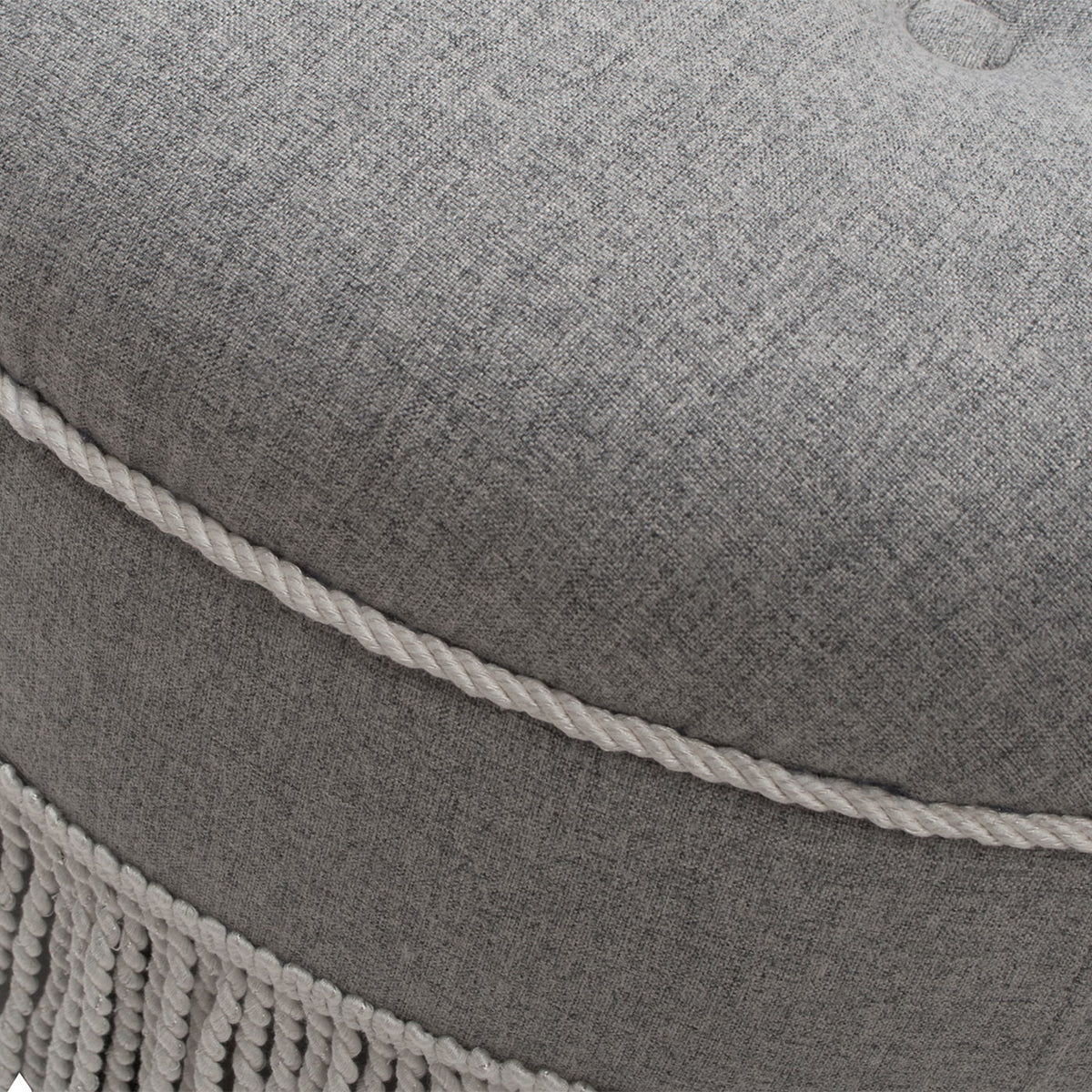 Yolanda - Round Upholstered Accent Ottoman - Gray