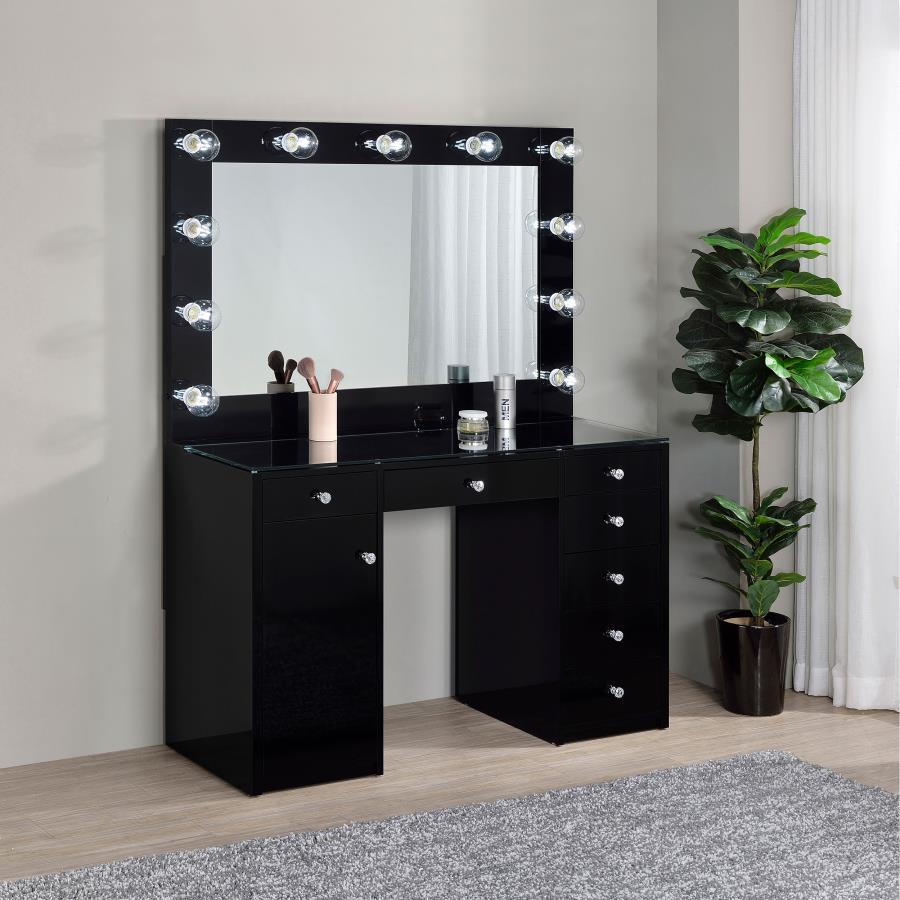 Acena - 7-Drawer Vanity Set With Lighting by CoasterEssence | Bel Furniture