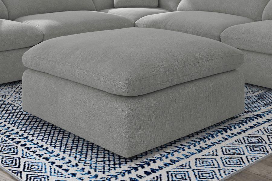 Raleigh - Boucle Upholstered Ottoman - Gray by Coaster Fine Furniture | Bel Furniture