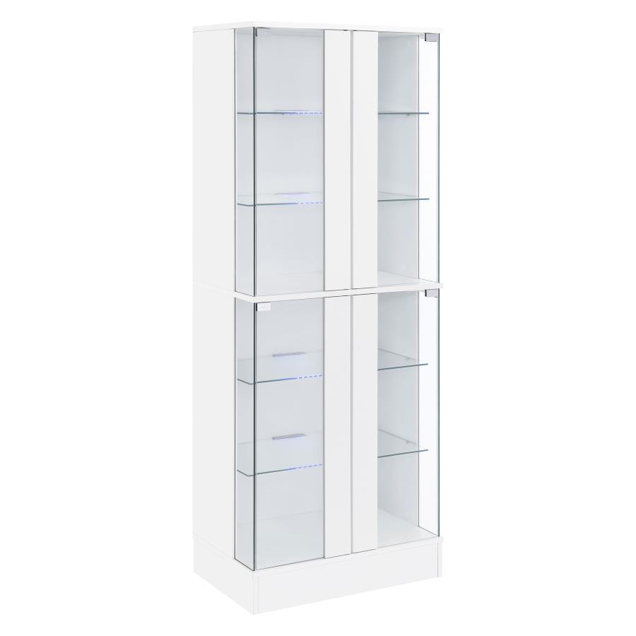 Cabra - 4-door LED Curio Display Cabinet by Coaster Fine Furniture | Bel Furniture