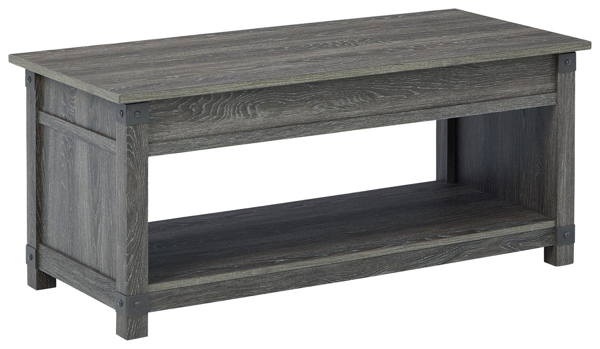 Freedan - Grayish Brown - Rect Lift Top Cocktail Table by Signature Design by Ashley® | Bel Furniture