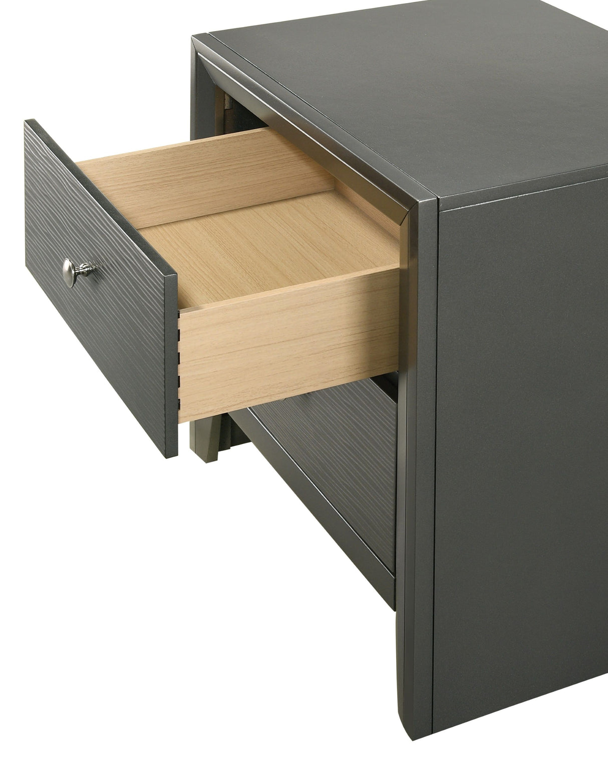 Denker - Nightstand - Gun Metal by Crown Mark | Bel Furniture