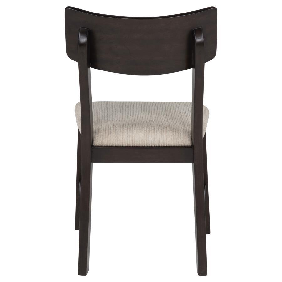 Catley - 5 Piece Round Drop Leaf Dining Table Set - Dark Coffee