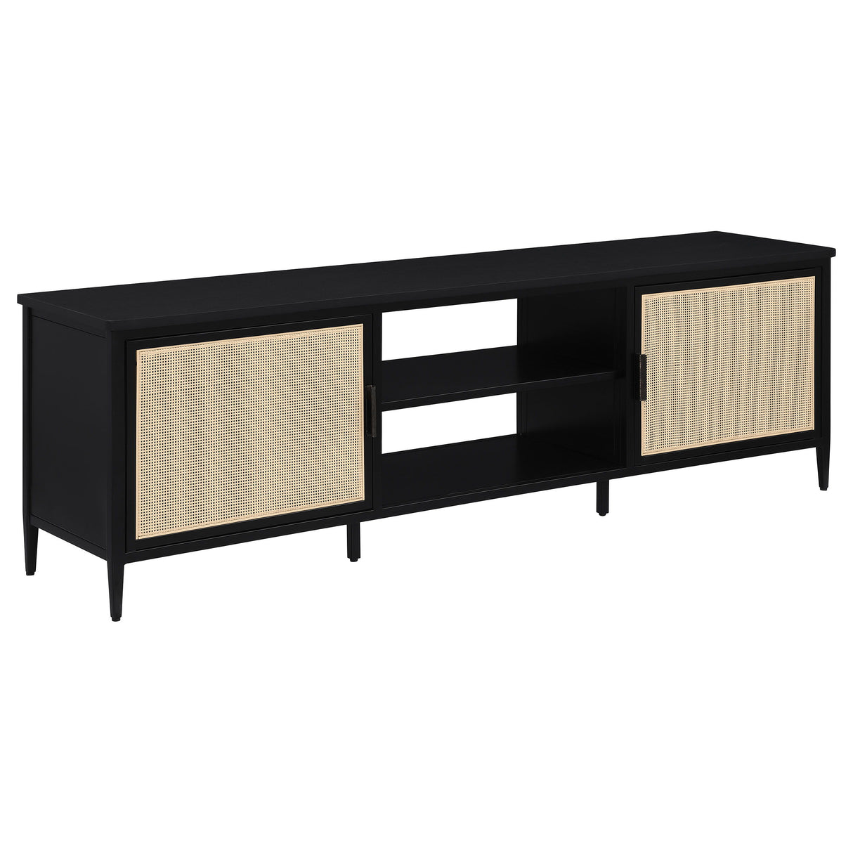 Amherst - 2-Door 70" Metal TV Stand Media Console - Black by Coaster Fine Furniture | Bel Furniture