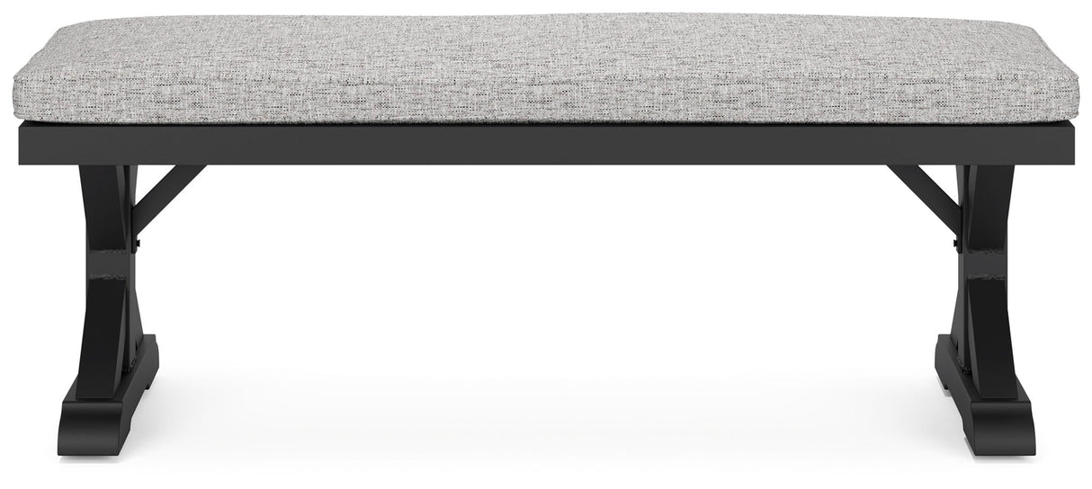 Beachcroft - Bench With Cushion - Black / Light Gray