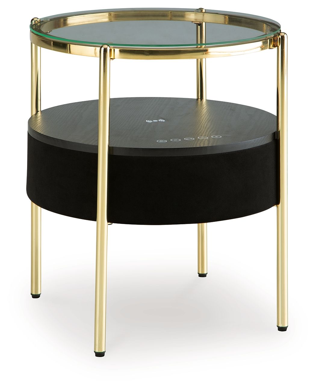 Nedman - Black / Gold Finish - Accent Table With Speaker by Signature Design by Ashley® | Bel Furniture