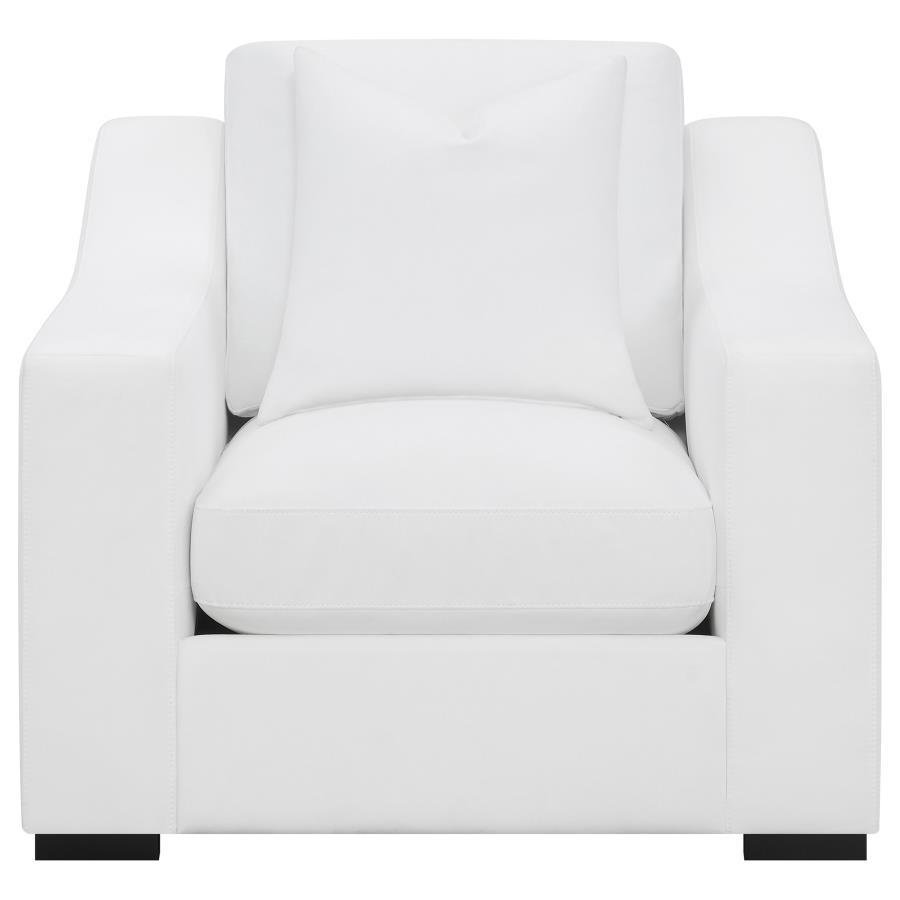 Ashlyn - Upholstered Sloped Arm Accent Chair - White by CoasterElevations | Bel Furniture