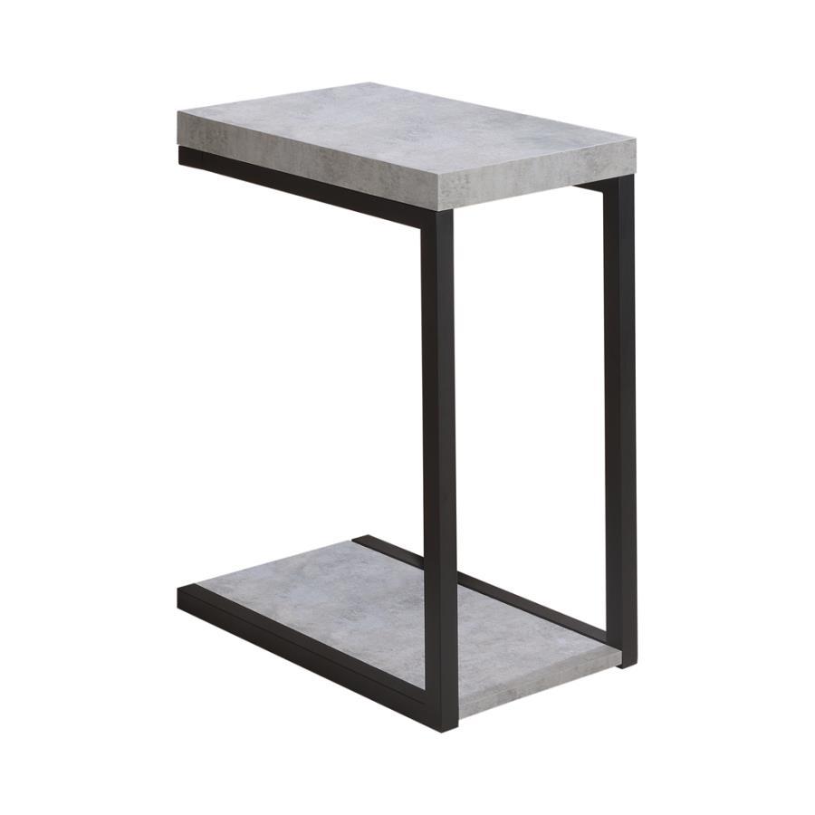 Beck - Engineered Wood C-Shape Sofa Side Table Dark Gray by CoasterEveryday | Bel Furniture