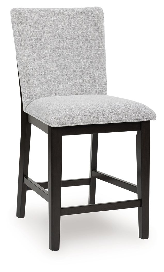 Neymorton - Dark Grayish Brown - Upholstered Barstool (Set of 2) by Signature Design by Ashley® | Bel Furniture