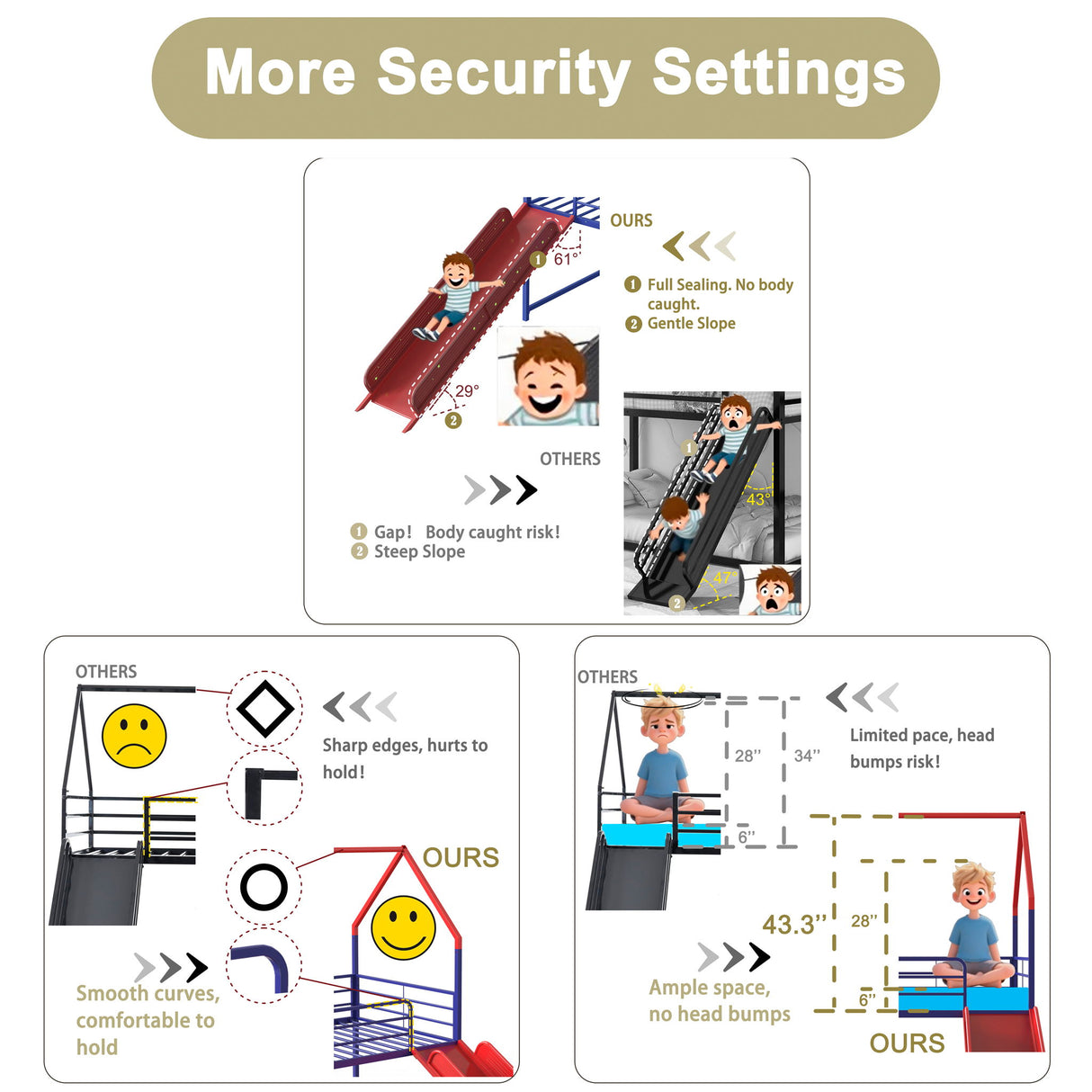 Jack - House Loft Bed With Slide And Curtain Set