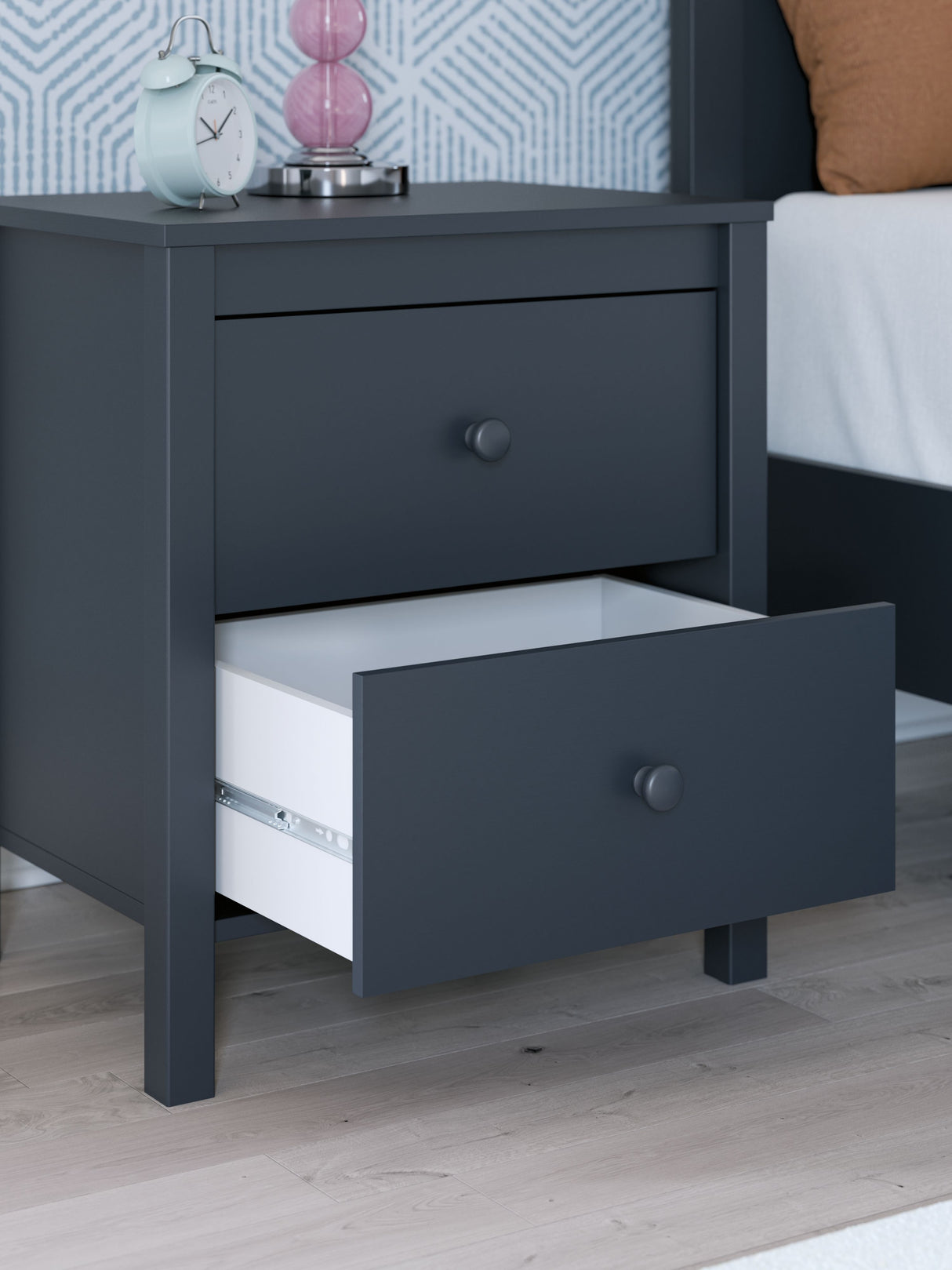 Simmenfort - Navy Blue - Two Drawer Night Stand by Signature Design by Ashley® | Bel Furniture