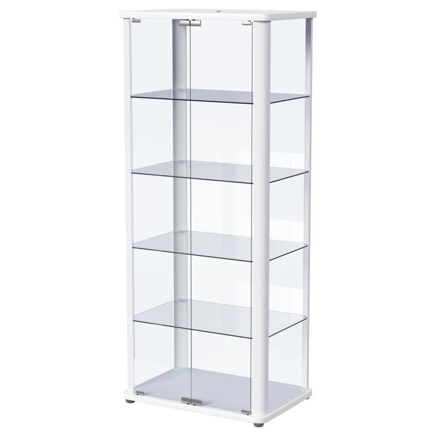 Aero - 5-Shelf Display Curio Cabinet With Led Lighting by Coaster Fine Furniture | Bel Furniture
